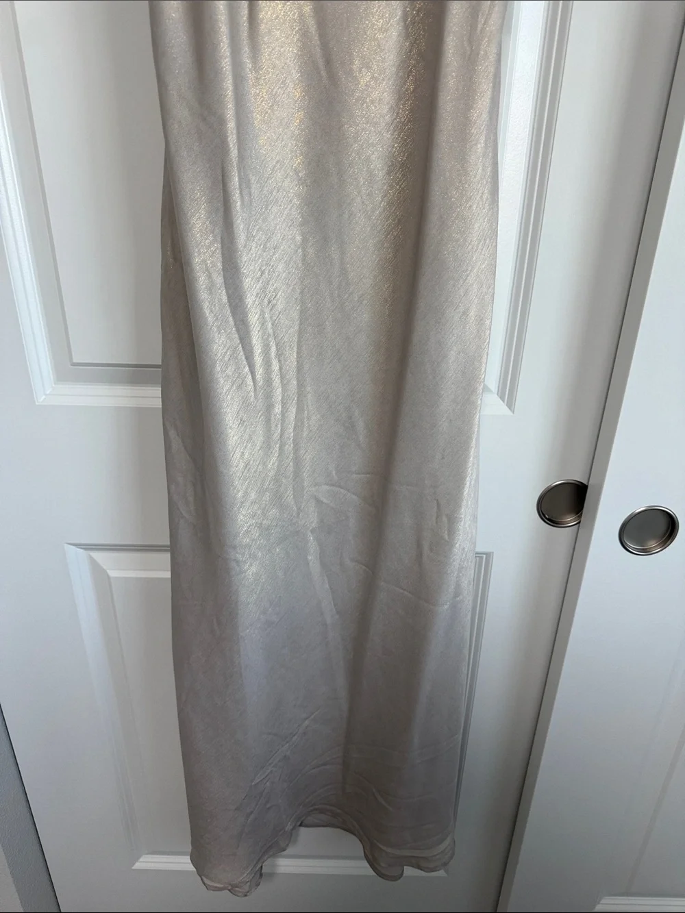 Sincerely Jules Dress Champagne Satin Cowl long Slip Dress Evening